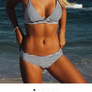 Striped bikini bottoms